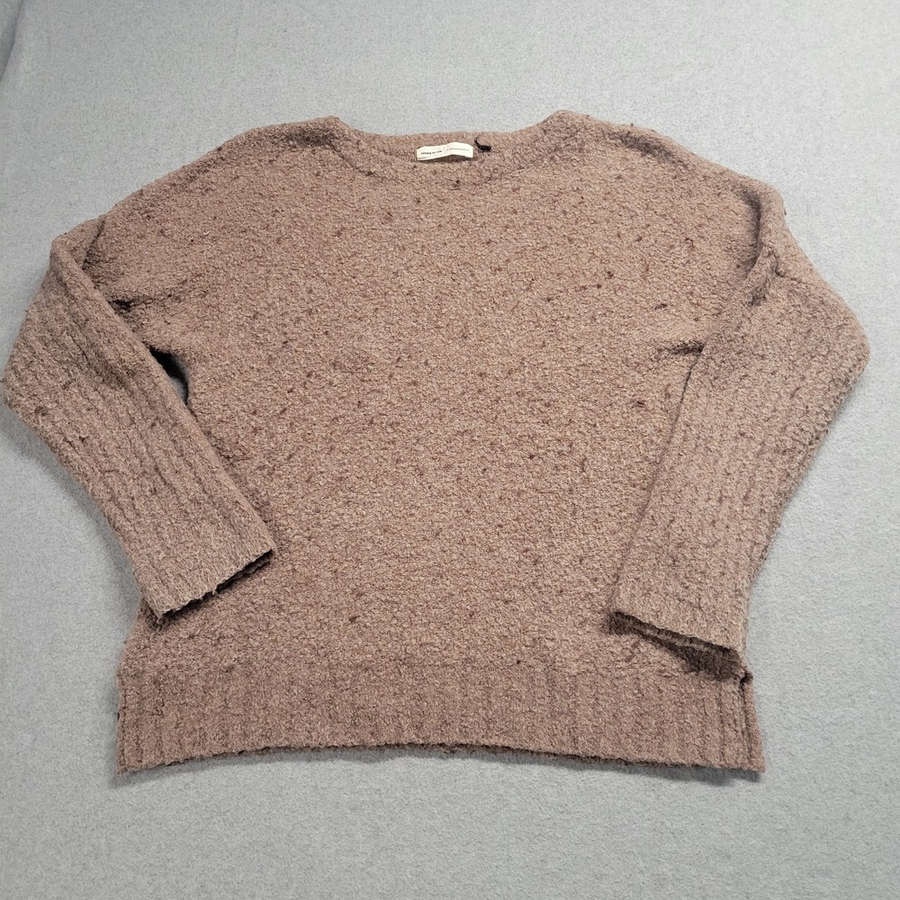 Sleeping on Snow Anthropologie Merino Wool Baby Alpaca Boucle Sweater Taupe M - Picture 1 of 8